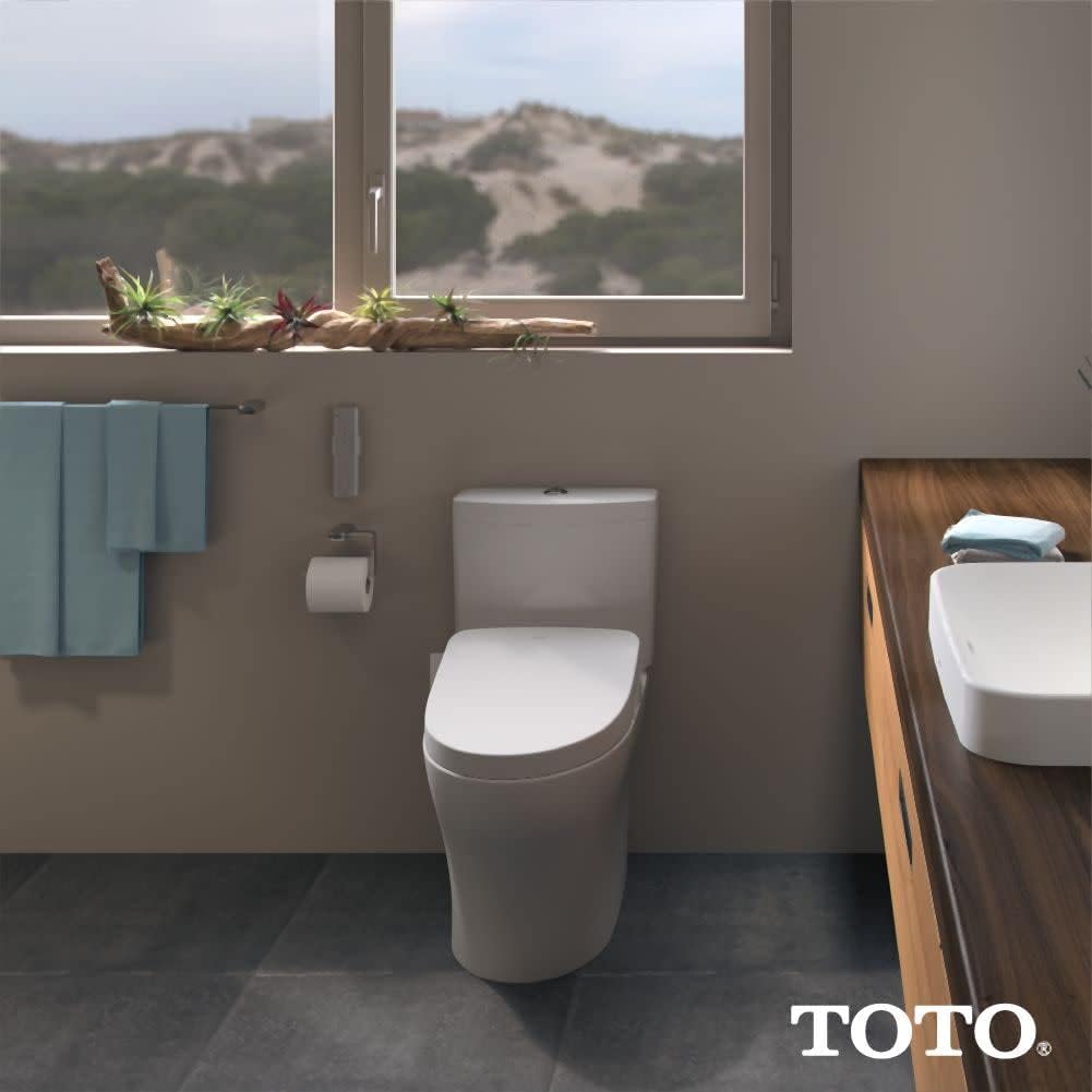 Toto SW3046#01 Washlet S500E Electronic Bidet Toilet Seat With Ewater+ Bowl And Wand Cleaning Contemporary Lid Cotton White