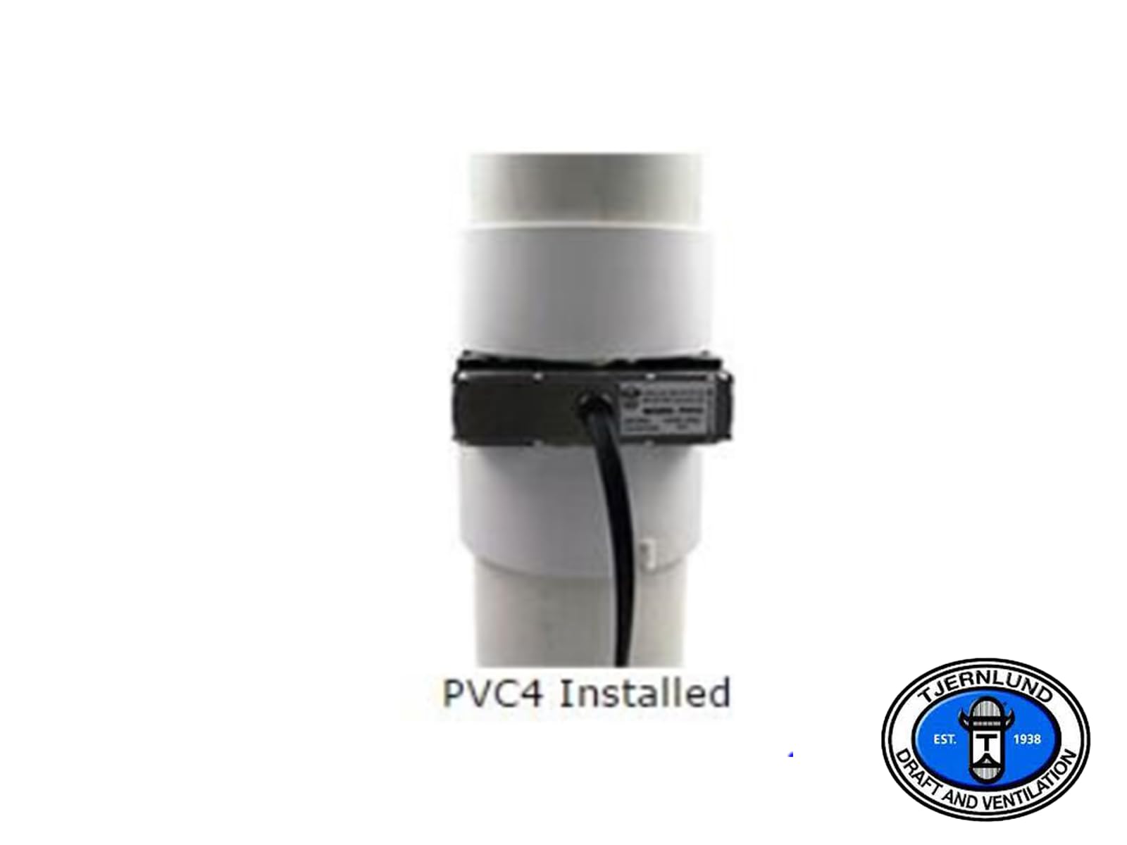 Tjernlund PVC4 Radon Mitigation Fan Model - Exhaust Fan with 6 Ft. Power Cord, Minimal Power Consumption, 4 In. PVC Pipe