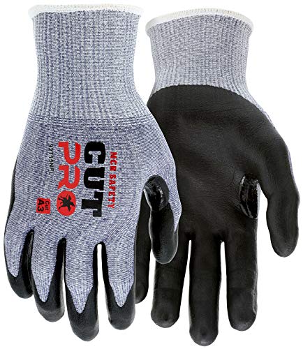 MCR Safety 92715NFXL Cut Pro 15 Gauge HyperMax Work Glove Foam Nitrile Coated Palm & Fingertips X-Large