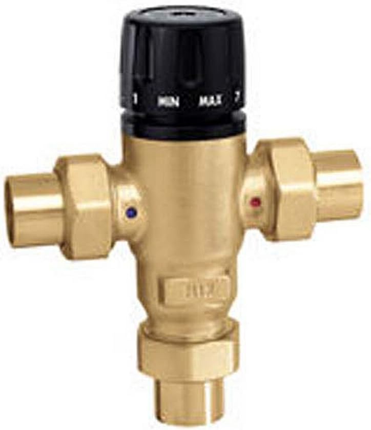 Caleffi 521509A 3-Way Thermostatic Mixing Valve Low-Lead Brass 3/4 Sweat