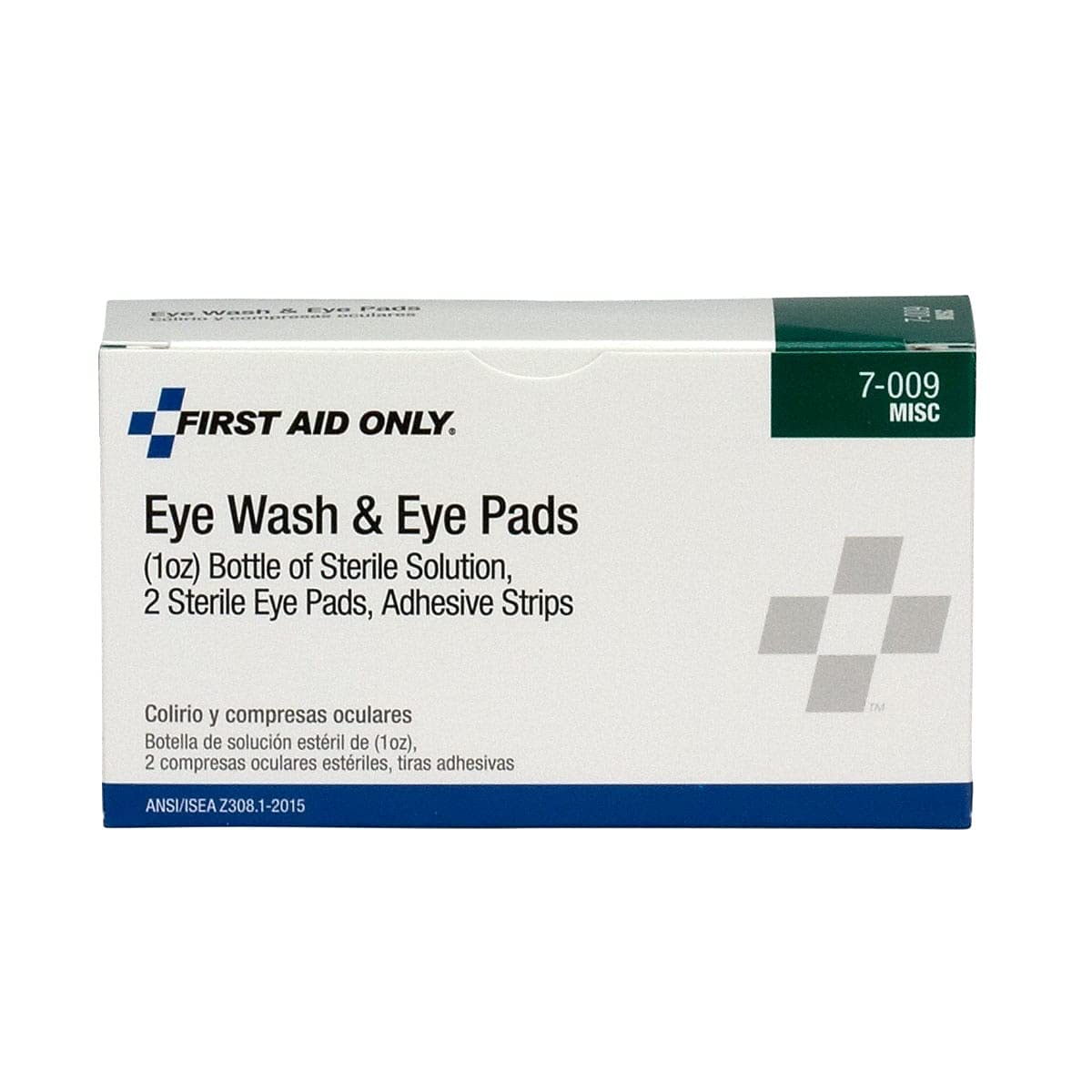 First Aid Only 7-009 Eye Wash Kit 1 oz with Eye Pads and Adhesive Strips