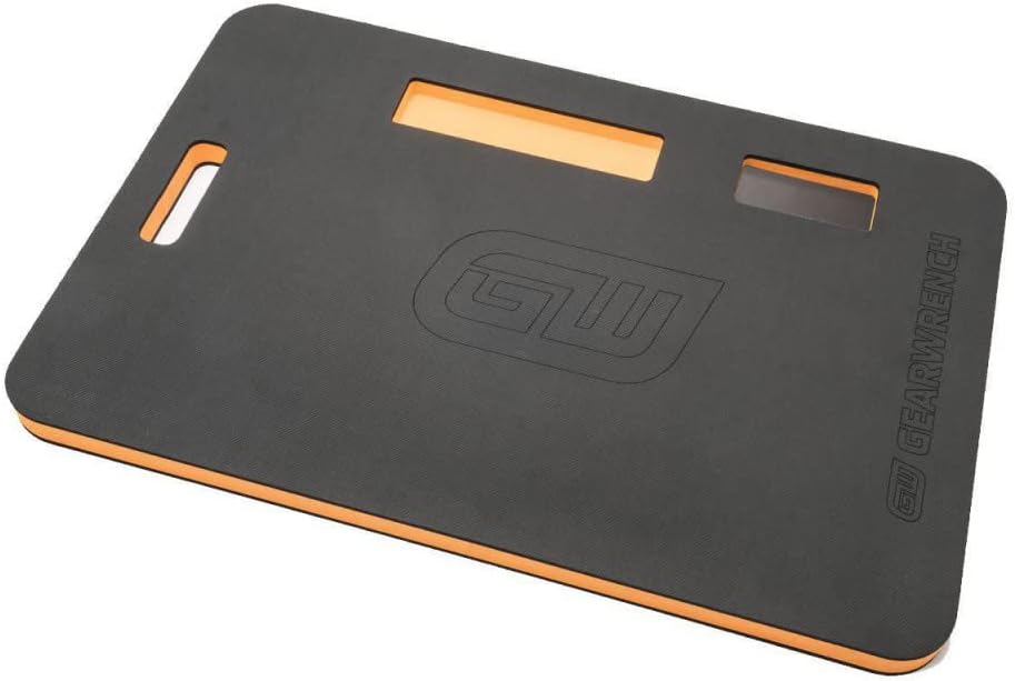 GearWrench 86996 Extra Large Kneeling Pad with Magnetic Compartments 24 x 16 Black and Orange