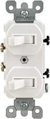 Leviton 5224-2W Duplex Grounding AC Combination Switch, 15 Amp, 120/277 Volt, White