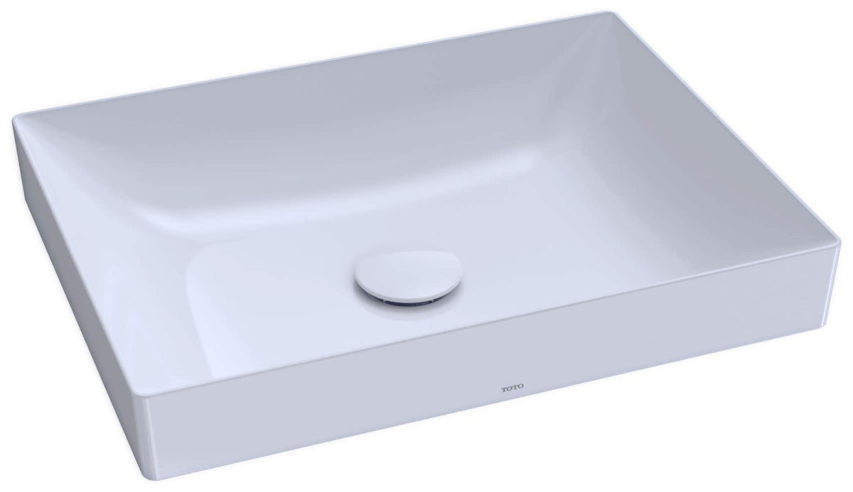 TOTO LT475GR#01 Kiwami Rectangular 20 Vessel Bathroom Sink with CEFIONTECT Cotton White