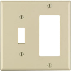 Leviton 80405-I 2-Gang 1-Toggle 1-Decora/GFCI Device Combination Wallplate, Standard Size