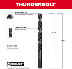 Milwaukee 48-89-2728 Thunderbolt Bit 11/32 Black Oxide