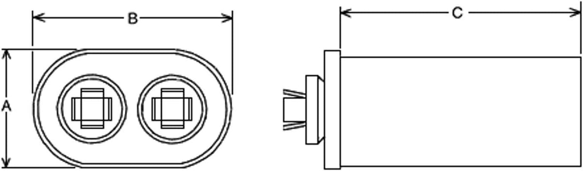 Rheem 43-25134-06 Capacitor - 15/370 Single Oval