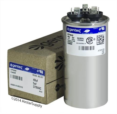 Lennox 89M76 Capacitor 40+5 MFD 370V Round