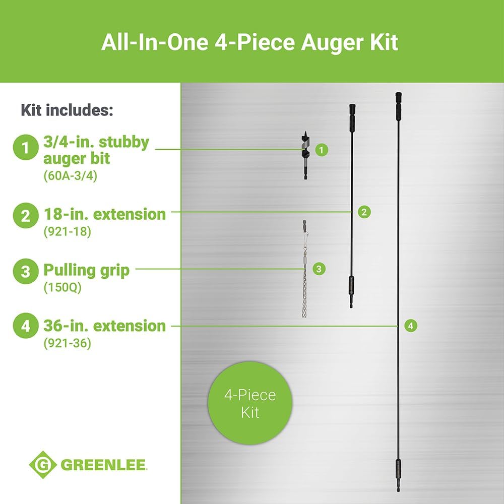 Greenlee 921 Quick Change Extension Sys Kit, Hole Making