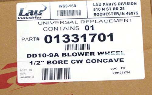 Lau 01331701 Double Inlet Direct Drive Blower Wheel 10-5/8 Inch Diameter 9-1/2 Inch Width CW