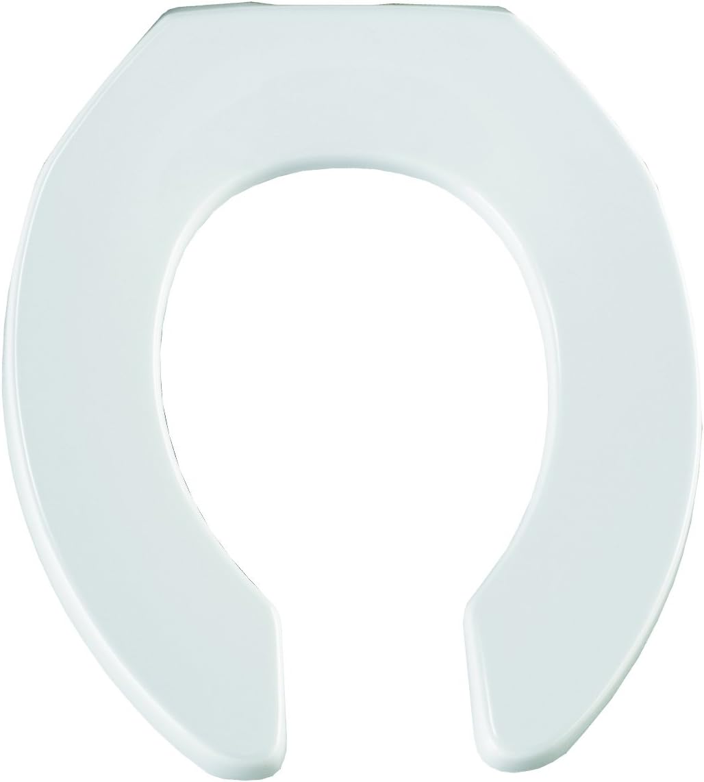 Bemis 955CT 000 Commercial Heavy Duty Open Front Toilet Seat White Round