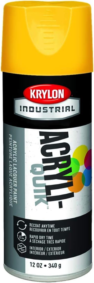 Krylon K01813A07 Industrial Acryli-Quik Lacquer Daisy Yellow 12 oz