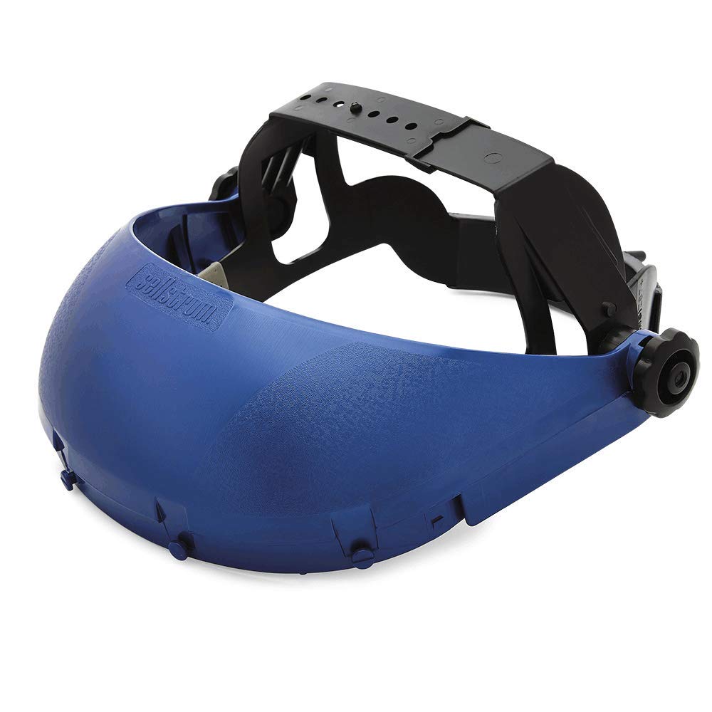 Sellstrom S39100 Single Crown Safety Face Shield with Ratchet Headgear Plastic Blue