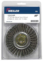 Weiler 13131P Mini Roughneck Stringer Bead Wheel 4 inch Steel Wire 5 Pack