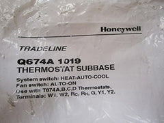 Honeywell Q674A1019 Thermostat Subbase Heat-Auto-Cool