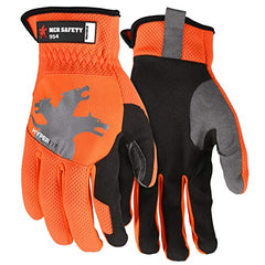 MCR Safety 954XL HyperFit Mechanics Work Gloves Synthetic Leather Palm Reflective Logo Black X-Large