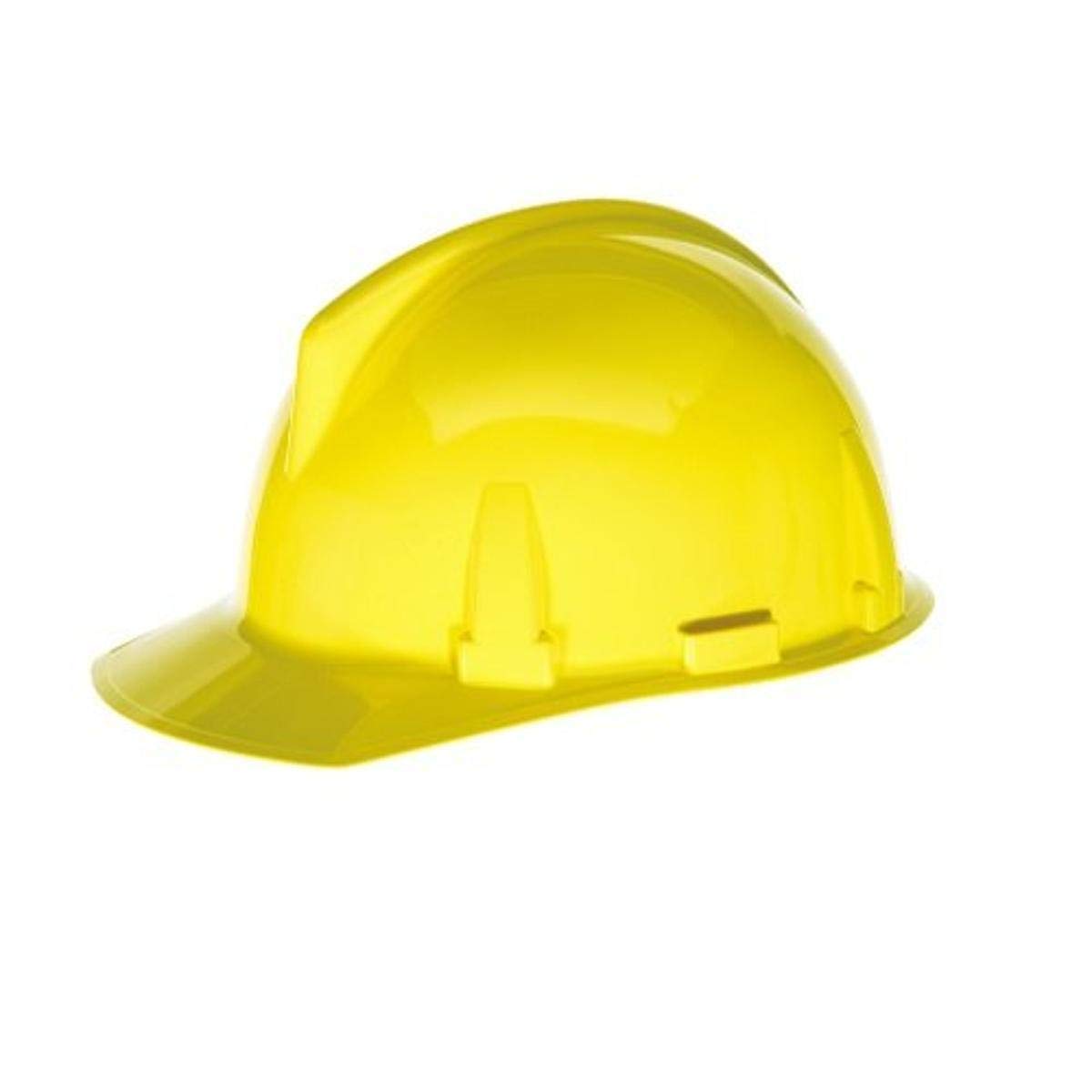 MSA 475378 Topgard Cap Style Safety Hard Hat with Fas-Trac III Ratchet Suspension | Slotted Polycarbonate Shell, for General Purpose and Elevated Temperatures - Standard Size in Yellow