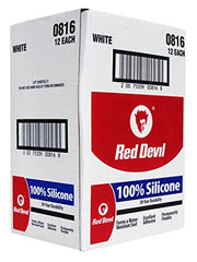 Red Devil 0816 100% Silicone Sealant Architectural Grade with Water Resistant Properties 9.8 oz 12 Pack