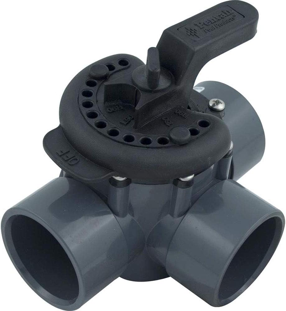 Pentair 263028 PVC Diverter Valve 3-Way 2 Inch Black