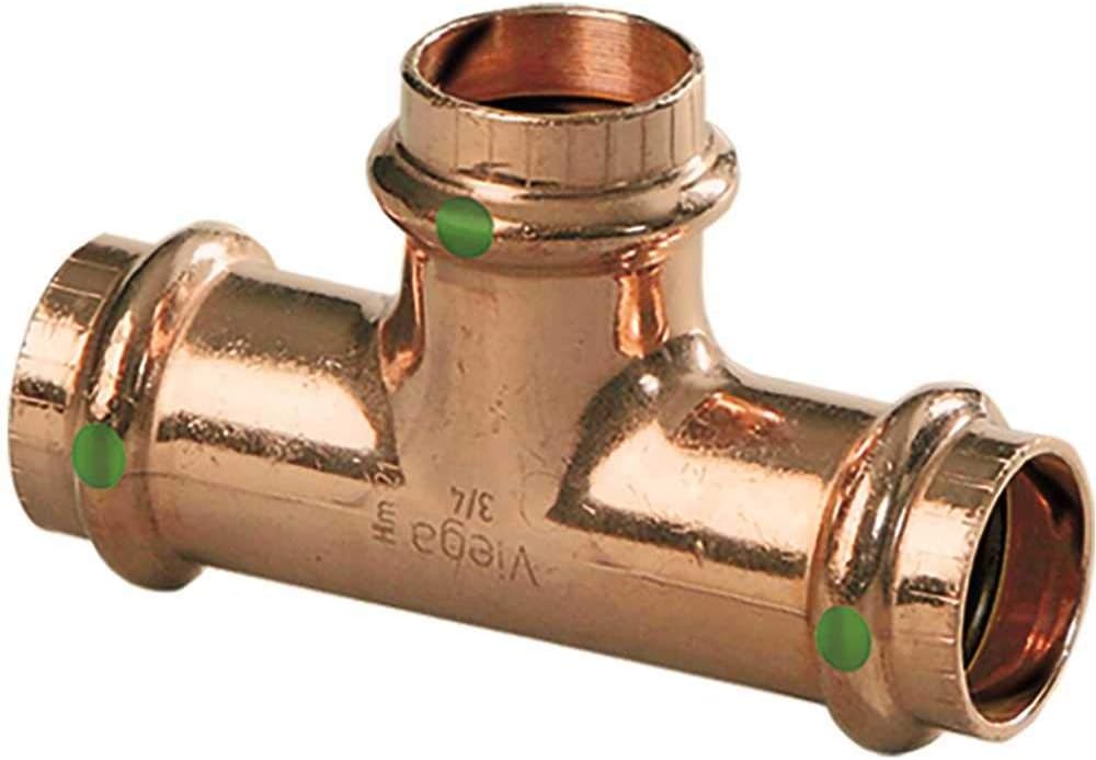 Viega 77427 ProPress Copper Reducing Tee 1x3/4x1 inch