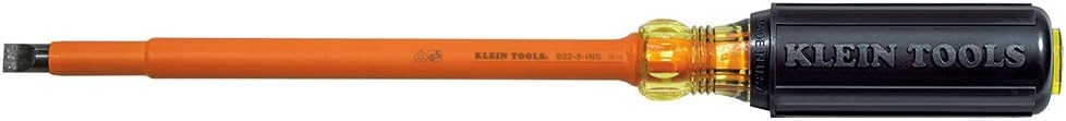 Klein Tools 602-8-INS Insulated Screwdriver, 3/8-Inch Cabinet, 8-Inch