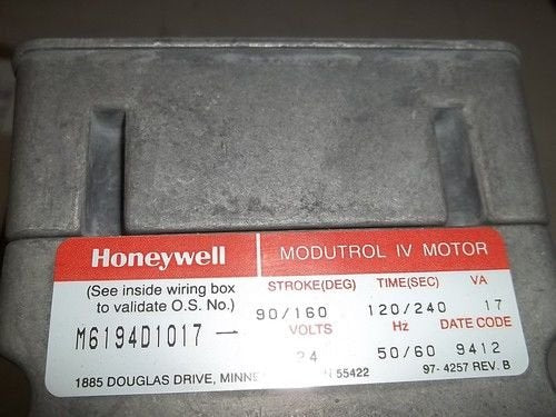 Honeywell M6194D1017 24V Non-Spring Return Foot-Mounted Modutrol IV Motor 300 lb-in Torque