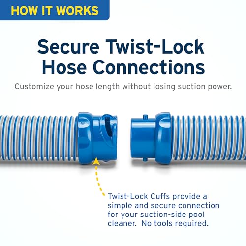 Zodiac R0527700 Twist Lock Hose 1 Meter Replacement Kit Blue/Gray