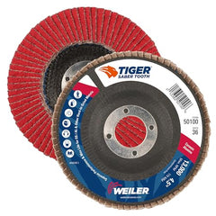 Weiler 50100 Saber Tooth Abrasive Flap Disc 36 Grit 10 Pack