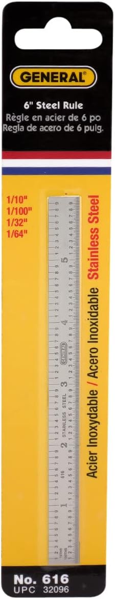 General Tools 616 Flexible 6-Inch Stainless Steel Ruler