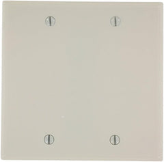 Leviton 78025 2-Gang No Device Blank Wallplate Standard Size Thermoset Box Mount Light Almond