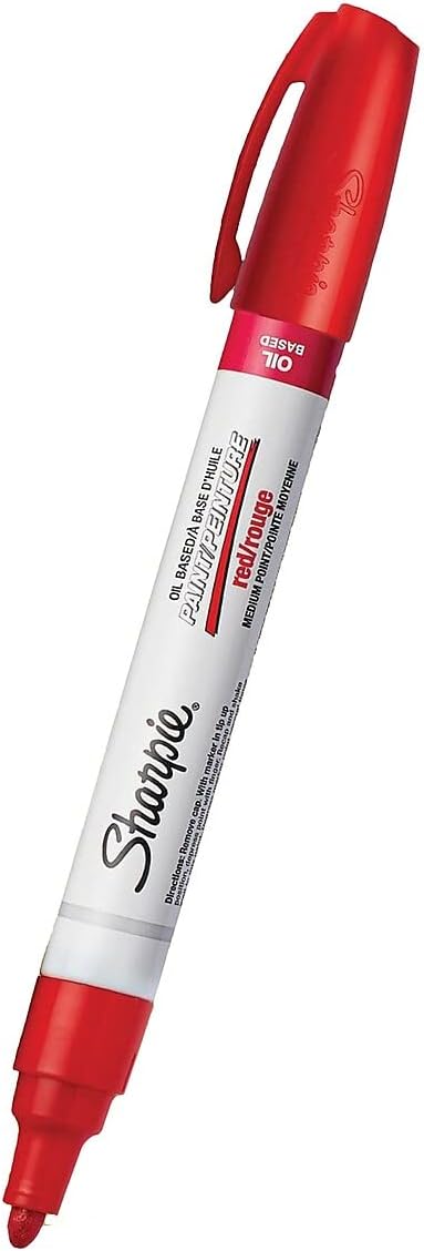 Sharpie 2107613 Oil-Based Paint Markers Medium Tip 12-Pack Red