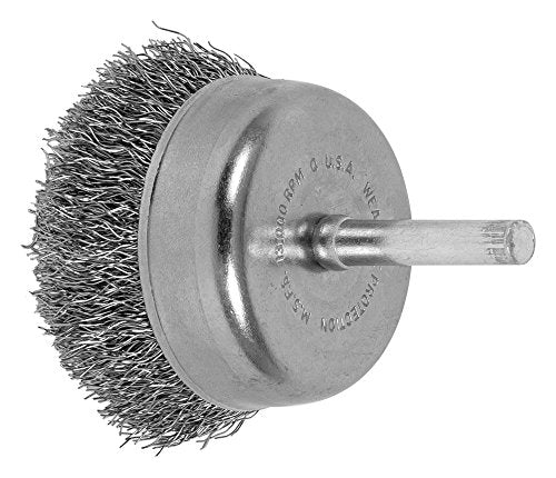 Pferd 82838 Stem Mounted Crimped Wire Cup Brush 2 Diameter 1/4 Stem Diameter