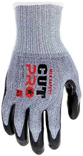 MCR Safety 92715NFXL Cut Pro 15 Gauge HyperMax Work Glove Foam Nitrile Coated Palm & Fingertips X-Large