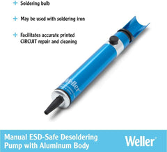 Weller 7874B Manual ESD-Safe Desoldering Pump with Aluminum Body