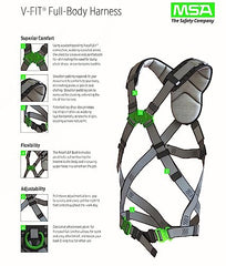 MSA 10195206 V-FIT Derrick Construction Harness Extra Large D-Ring Configuration