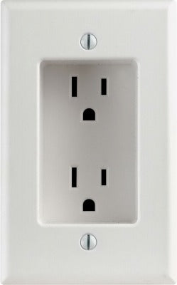 LEVITON Leviton R52-00689-00W Recessed Duplex Receptacle 15A