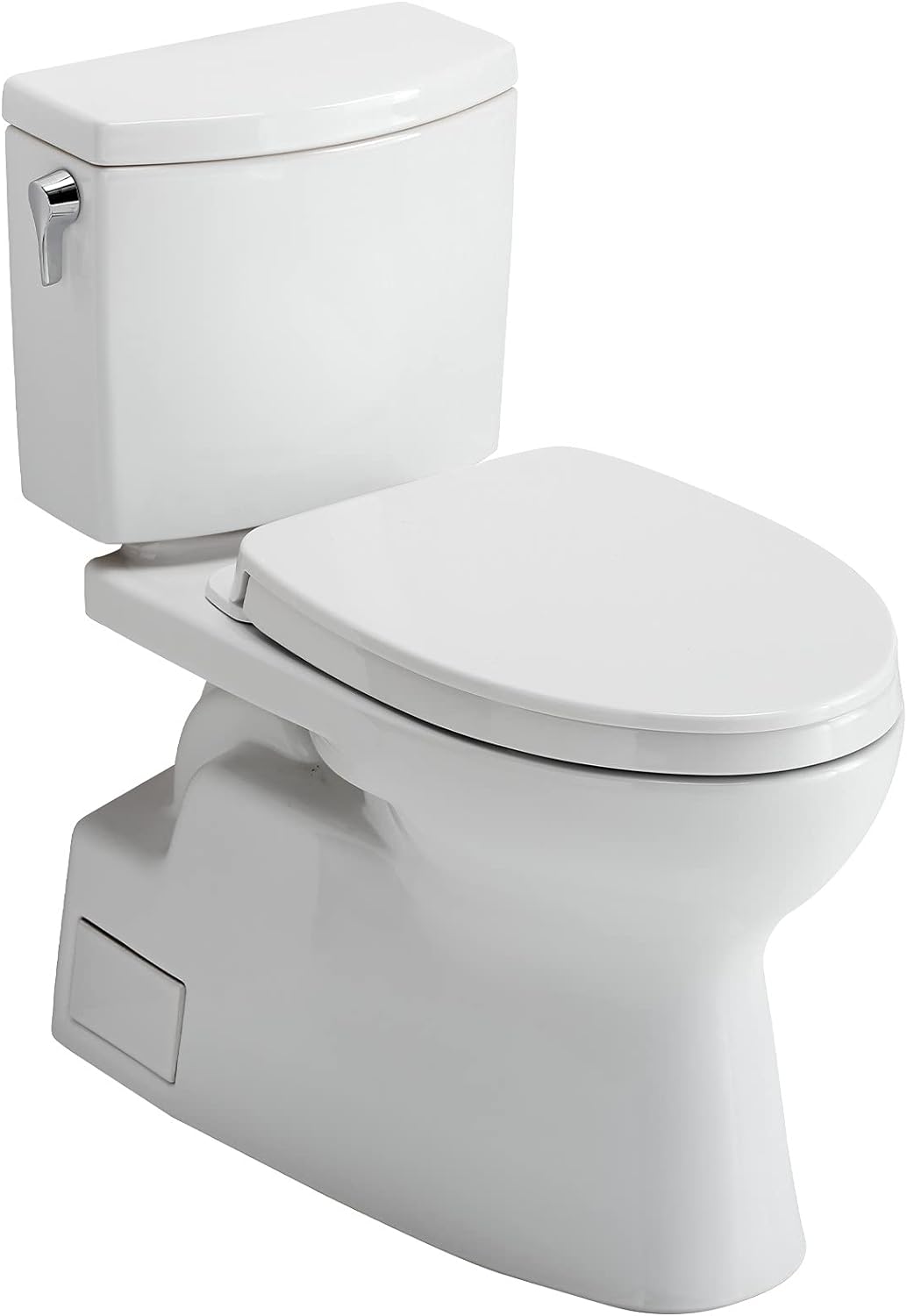 TOTO MS474124CUFG#01 Vespin II 1G Two-Piece Elongated 1.0 GPF Universal Height Toilet with CEFIONTECT and SS124 SoftClose Seat, Cotton White