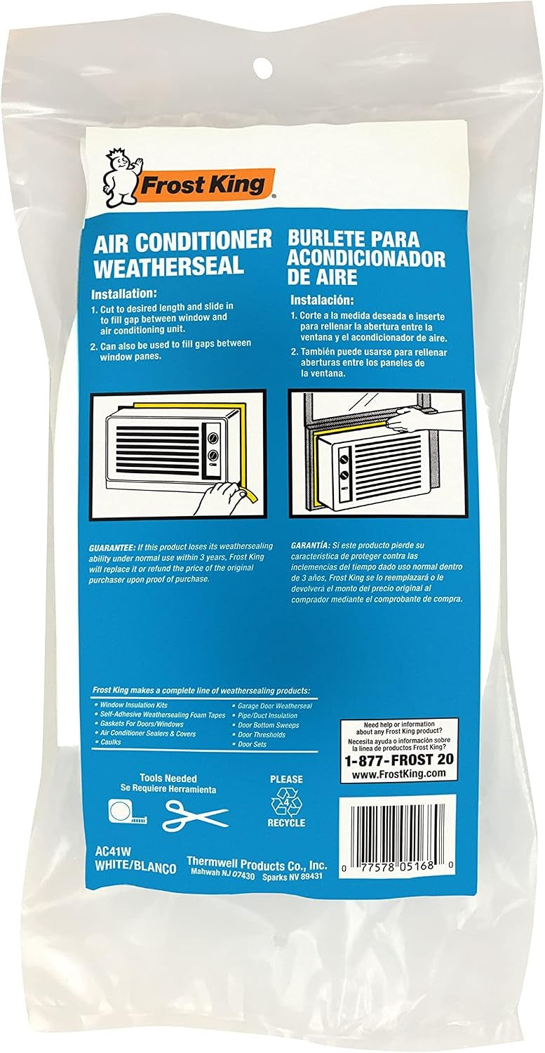 FROST KING Frost King AC41WA AC foam weather seal 1-1/2 inches W x 1/2 inches T x 40 inches L