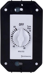 Intermatic FD60MWC 60-Minute Spring-Wound In-Wall Countdown Timer Switch for Auto-Off Control of Fans and Lights, White