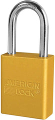 American Lock A1106YLW Lockout Padlock Keyed Different Yellow 1/4 Inch Diameter