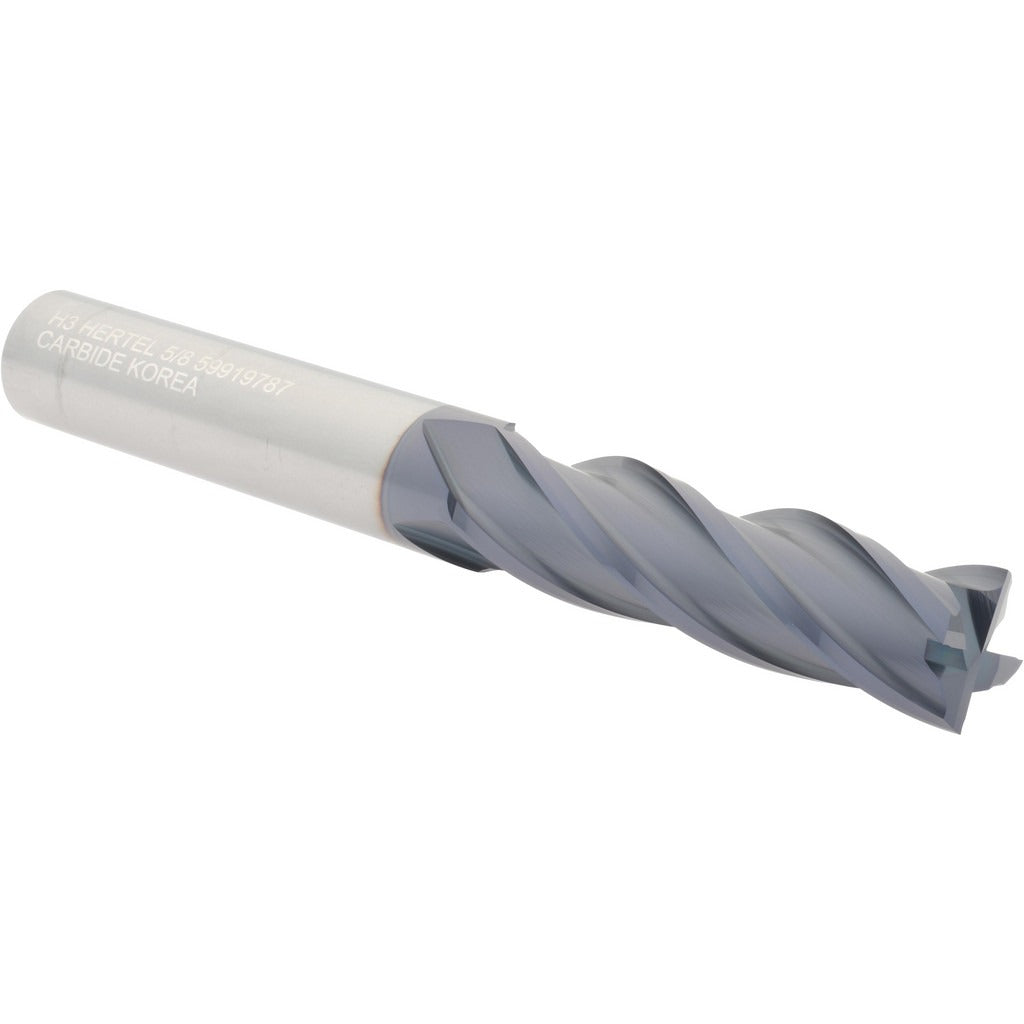 HERTEL Hertel 750251 Square End Mill 5/8 in 4 Flute Solid Carbide
