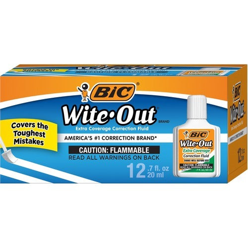 BIC Bic BICWOFEC12WE Correction Fluid White 12 Pack