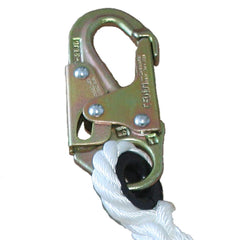 Peakworks V8151206 Fall Protection Restraint Lanyard with Rope Snap and Form Hooks 6 feet White