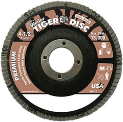 Weiler 50563 Type 29 Non-Woven Aluminum Oxide Flap Disc Coarse Grade 4 1/2 in Dia 7/8 in Center Hole 13000 Max RPM