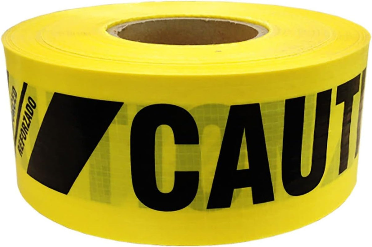 Presco SBR35XY13 Reinforced Caution Cuidado Tape 3 Inches x 500 Feet Yellow