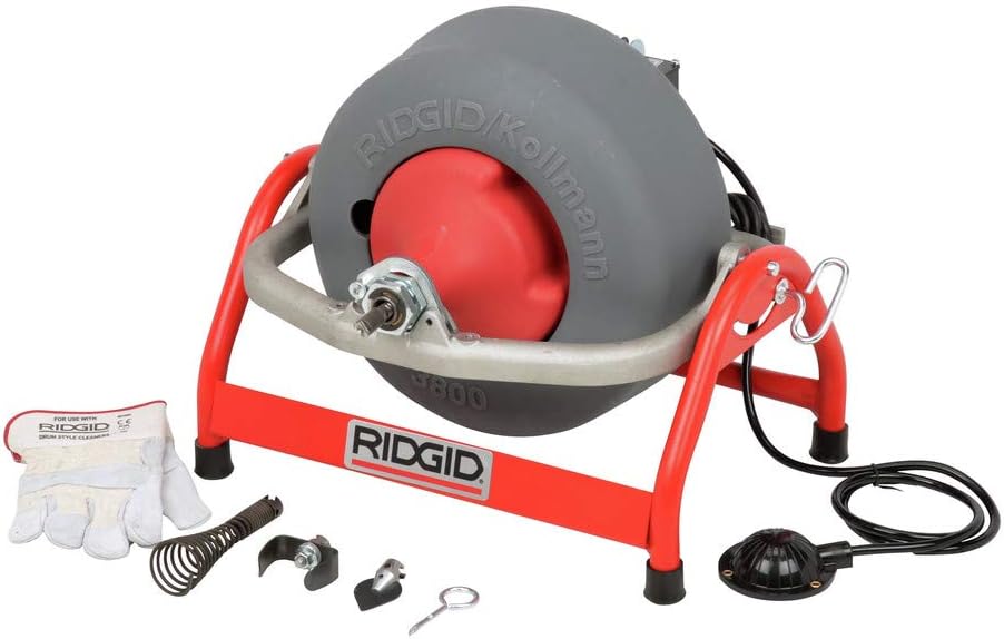 RIDGID 53117 K-3800 W/C-32 Drum Machine For 3/4 To 4 Drain Lines, with C-32 3/8 x 75'. Inner Core Cable & Tool Set, 115V