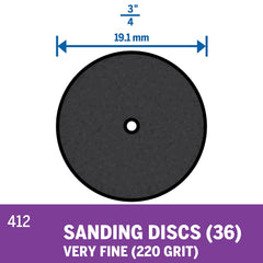 Dremel 412 Sanding Discs 220 Grit 72-Piece Replacement MPN