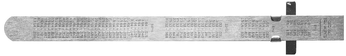 General Tools 300/1 6-Inch Steel Rule Decimal Equivalent Conversion Chart