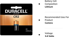 Duracell DURDLCR2BPK Ultra High Power Lithium Battery CR2 3V 1/EA