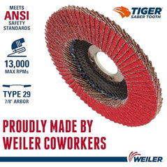 Weiler 50100 Saber Tooth Abrasive Flap Disc 36 Grit 10 Pack